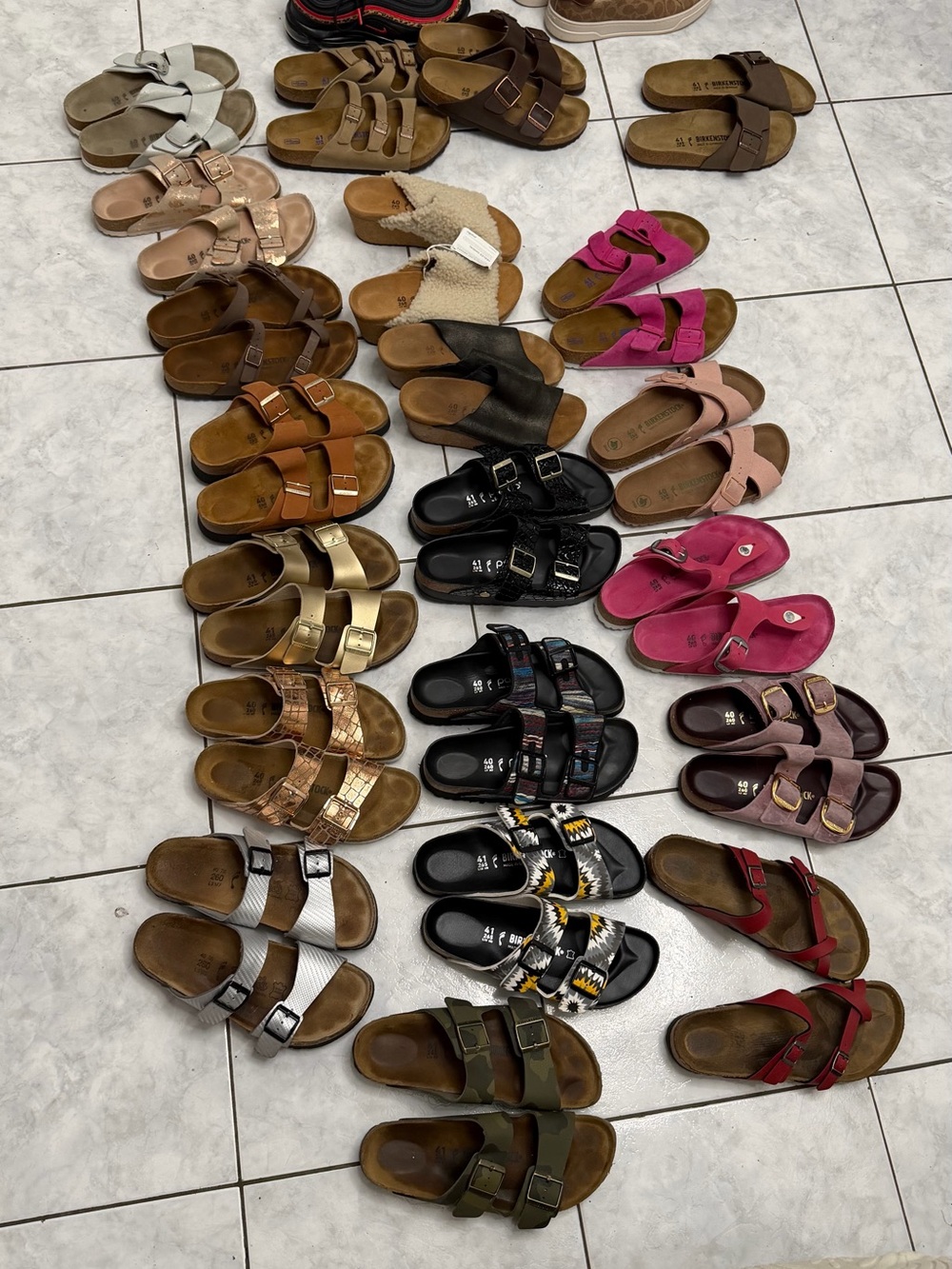 Women's Pink Double-Buckle Slide Sandals